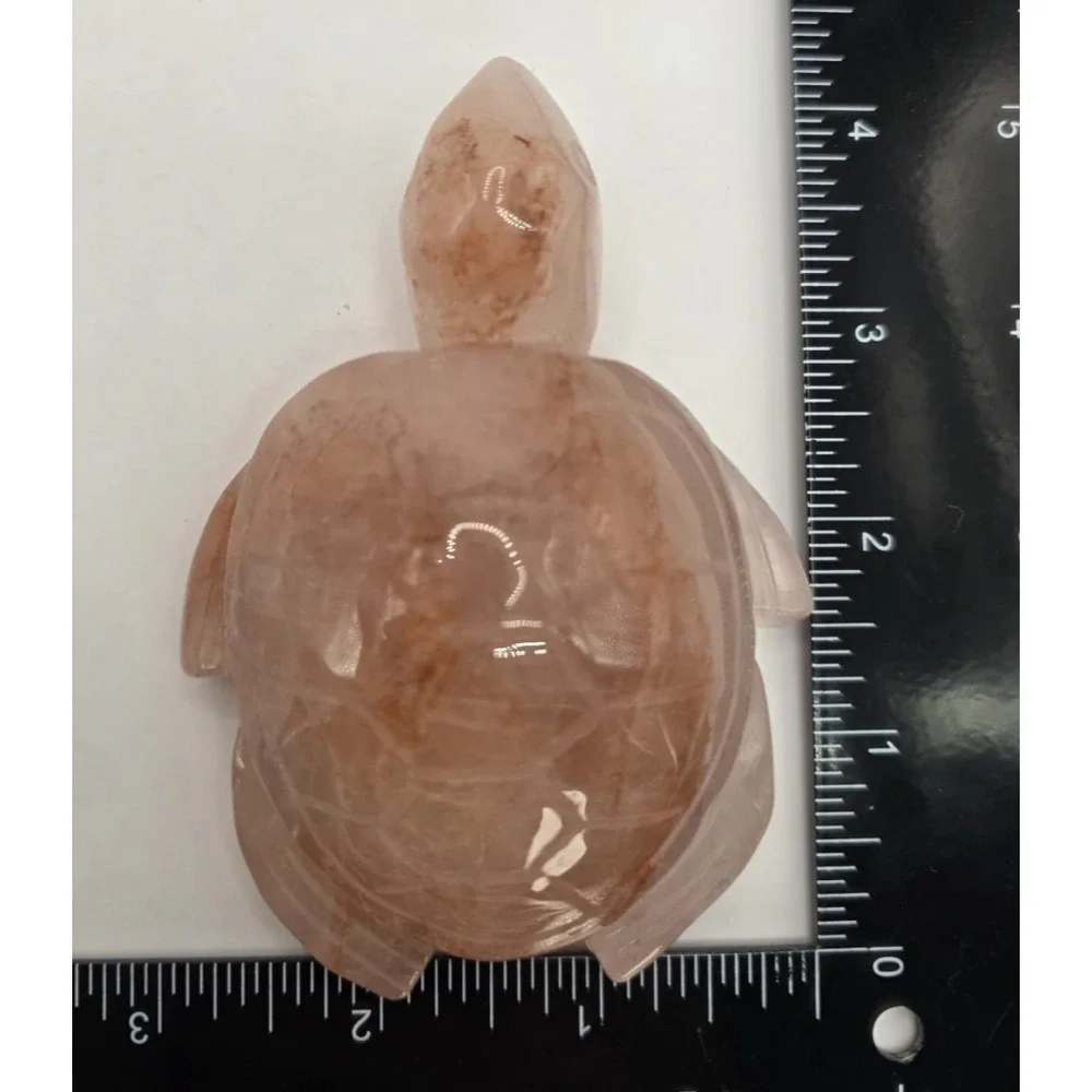 Natural Red Fire Quartz Hematoid Carved Turtle 4